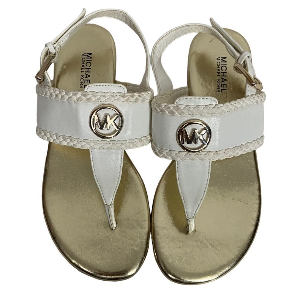 NWOT Michael Kors Gold & White Sandals